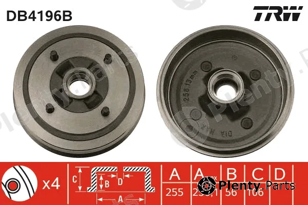 TRW DB4196B — Brake Drum