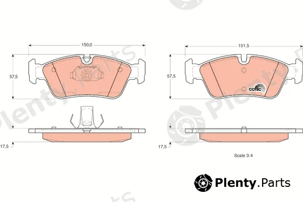 TRW GDB1348 — Brake Pad Set, disc brake COTEC