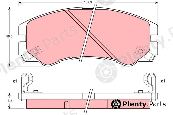 TRW GDB1186AT — Brake Pad Set, disc brake ATEC