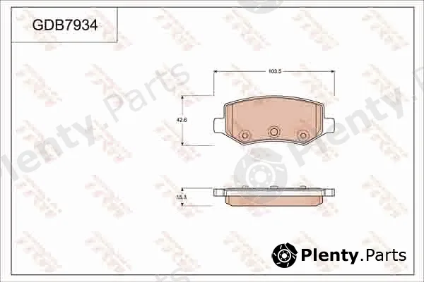 TRW GDB7934AT — Brake Pad Set, disc brake ATEC