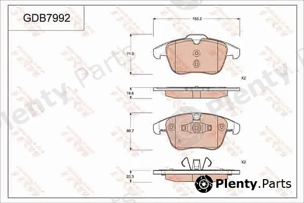 TRW GDB7992AT — Brake Pad Set, disc brake ATEC