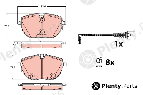 TRW GDB2412 — Brake Pad Set, disc brake