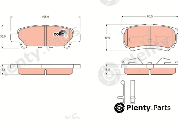 TRW GDB3341 — Brake Pad Set, disc brake COTEC
