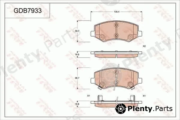 TRW GDB7933 — Brake Pad Set, disc brake