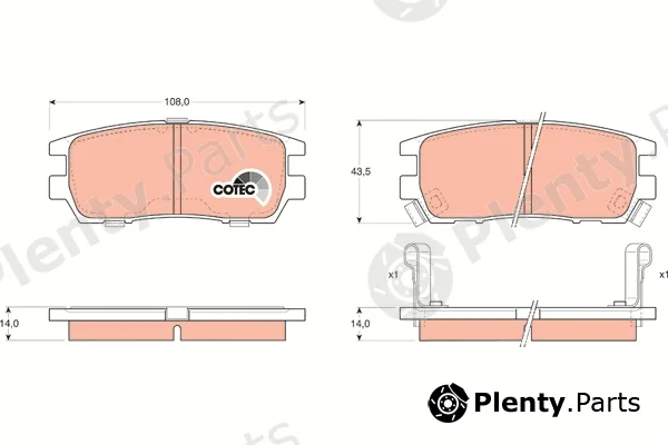 TRW GDB1127 — Brake Pad Set, disc brake COTEC