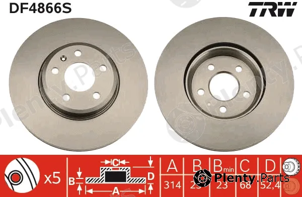 TRW DF4866S — Brake Disc