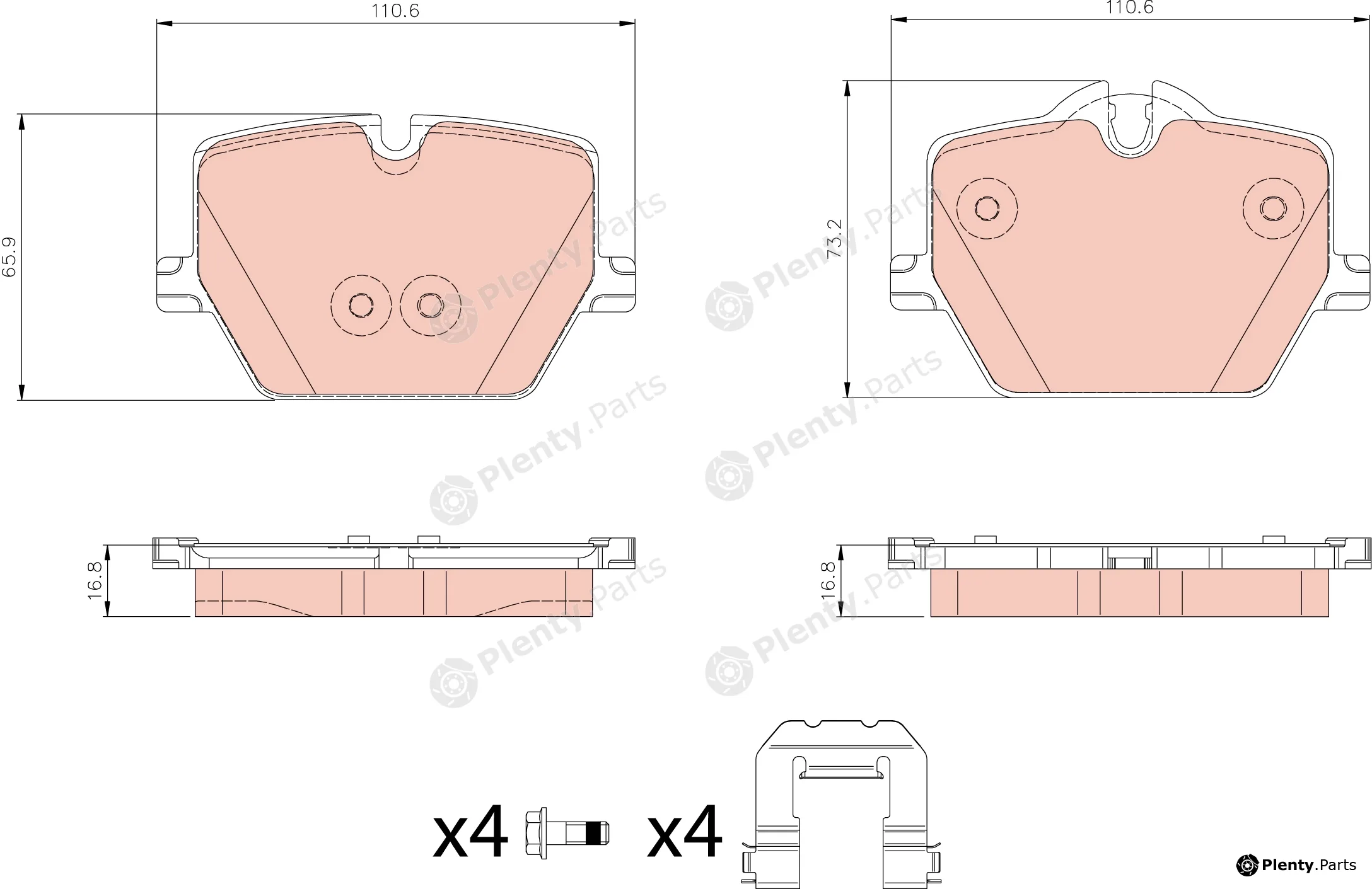 TRW GDB8389 — Brake Pad Set, disc brake
