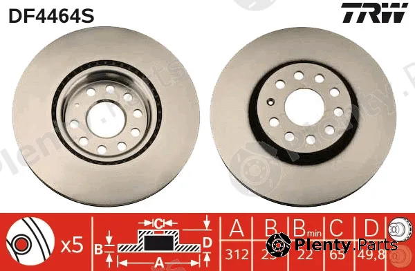 TRW DF4464S — Brake Disc