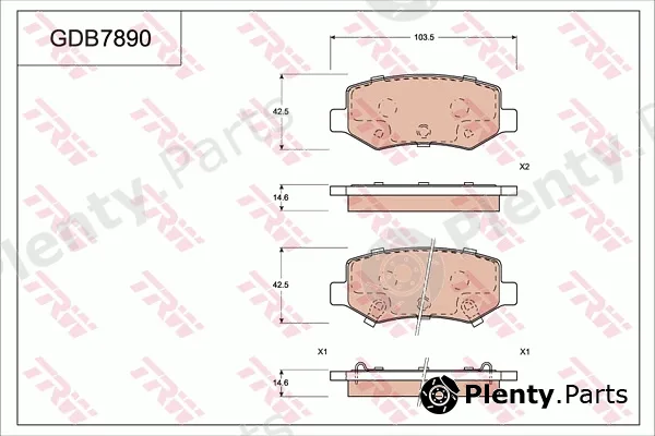 TRW GDB7890AT — Brake Pad Set, disc brake ATEC