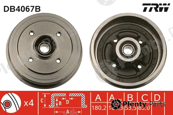 TRW DB4067B — Brake Drum