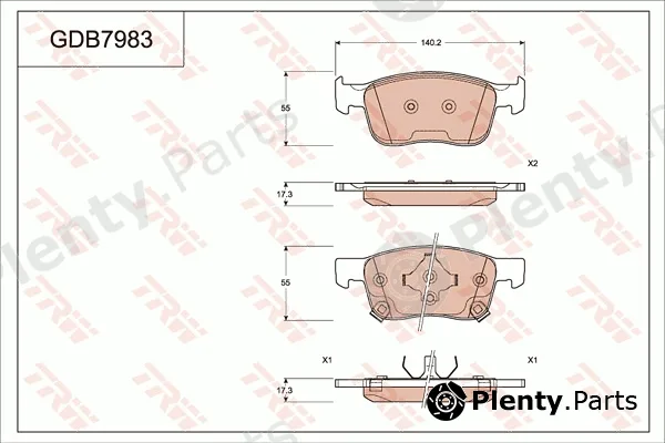 TRW GDB7983AT — Brake Pad Set, disc brake ATEC