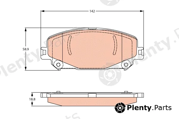 TRW GDB2268 — Brake Pad Set, disc brake