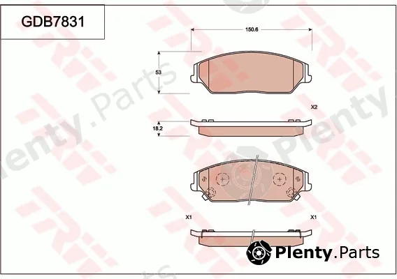 TRW GDB7831AT — Brake Pad Set, disc brake ATEC