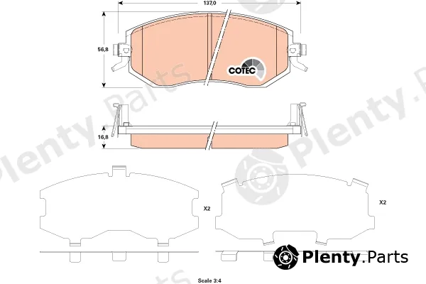 TRW GDB3519 — Brake Pad Set, disc brake COTEC