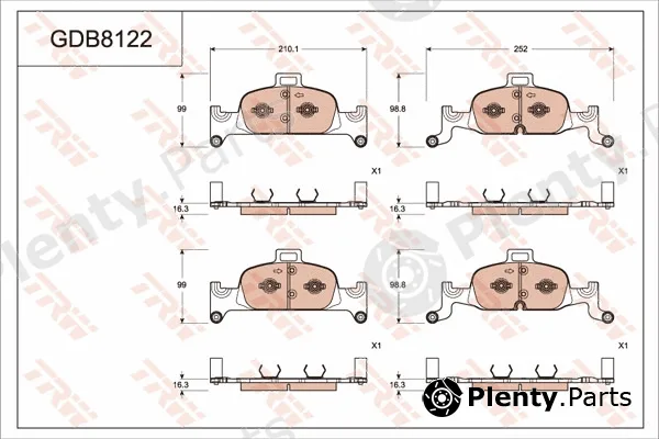 TRW GDB8122 — Brake Pad Set, disc brake