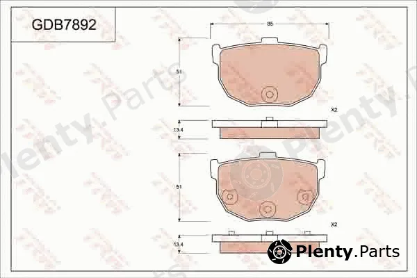TRW GDB7892 — Brake Pad Set, disc brake