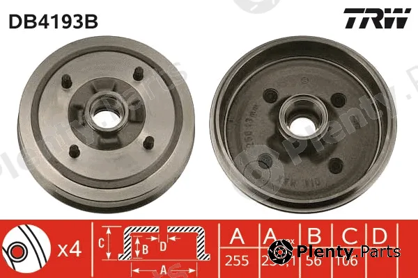 TRW DB4193B — Brake Drum