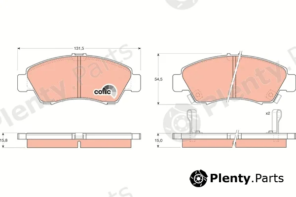 TRW GDB1164 — Brake Pad Set, disc brake COTEC