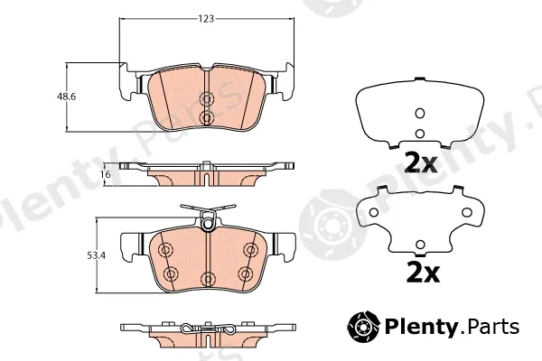 TRW GDB2133 — Brake Pad Set, disc brake