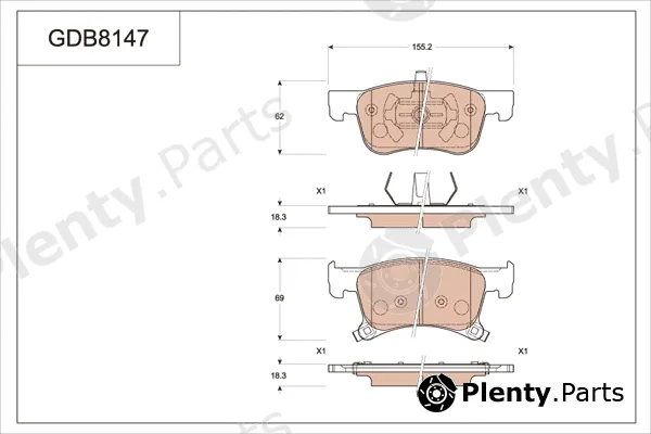 TRW GDB8147 — Brake Pad Set, disc brake
