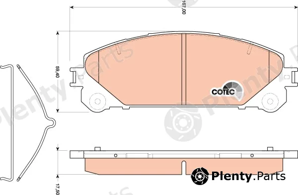 TRW GDB3484DT — Brake Pad Set, disc brake DTEC COTEC