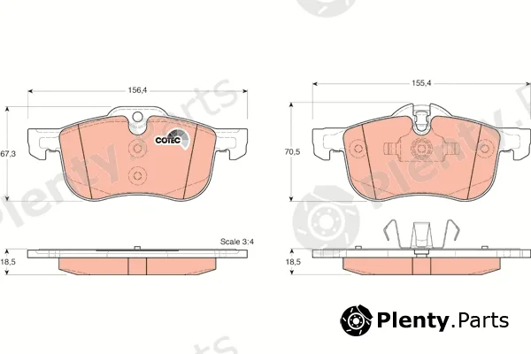 TRW GDB1374 — Brake Pad Set, disc brake COTEC