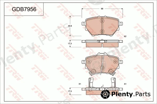 TRW GDB7956AT — Brake Pad Set, disc brake ATEC