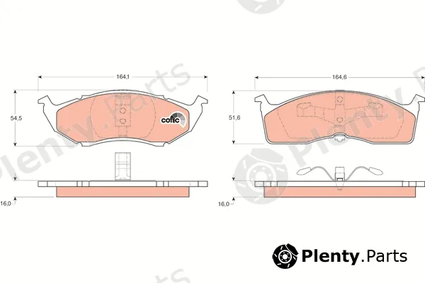 TRW GDB1236 — Brake Pad Set, disc brake COTEC
