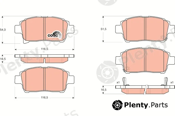 TRW GDB3317 — Brake Pad Set, disc brake COTEC