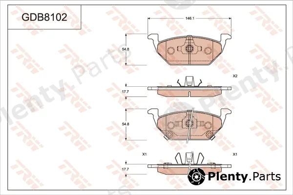 TRW GDB8102 — Brake Pad Set, disc brake