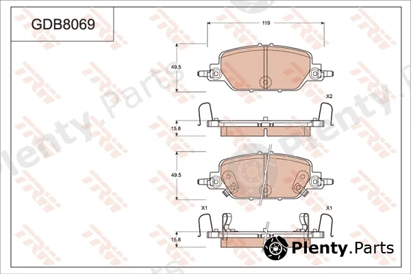 TRW GDB8069 — Brake Pad Set, disc brake