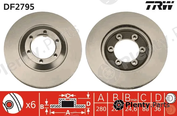 TRW DF2795 — Brake Disc