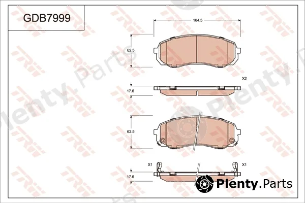 TRW GDB7999DT — Brake Pad Set, disc brake DTEC COTEC