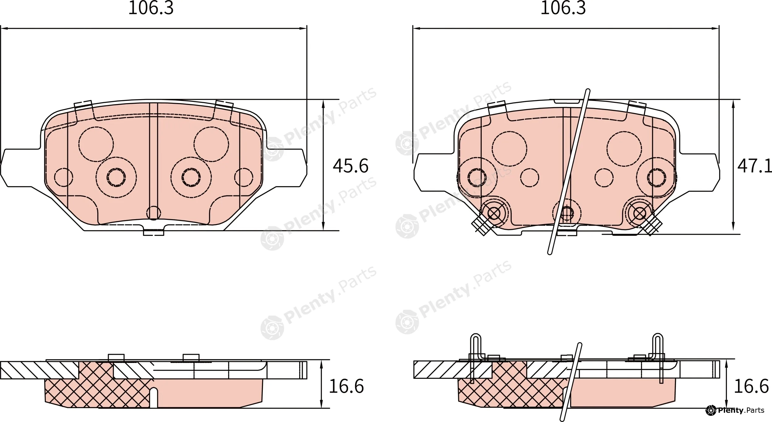 TRW GDB8306AT — Brake Pad Set, disc brake ATEC