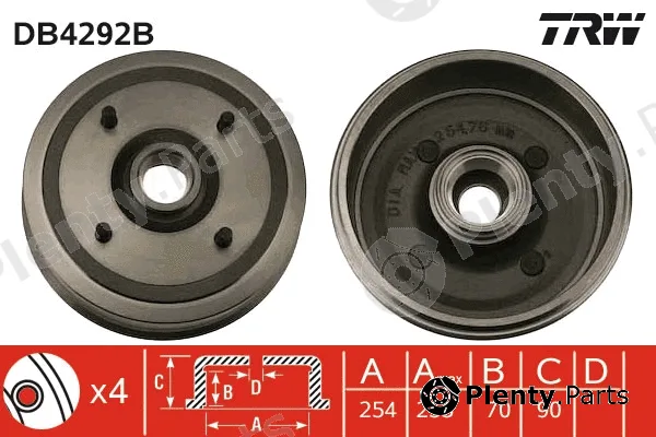 TRW DB4292B — Brake Drum