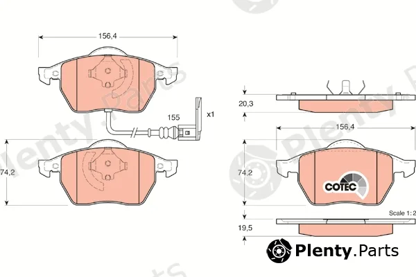 TRW GDB1403 — Brake Pad Set, disc brake COTEC