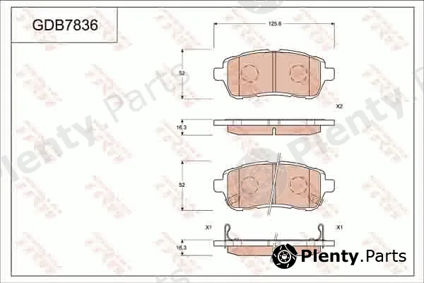 TRW GDB7836AT — Brake Pad Set, disc brake ATEC
