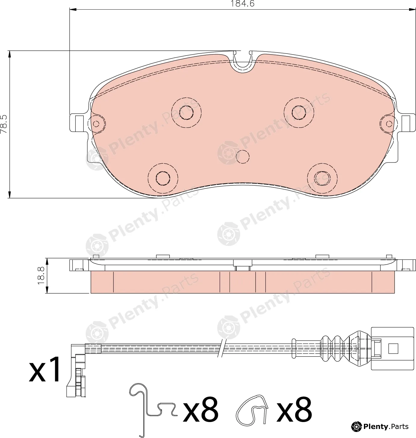 TRW GDB8408 — Brake Pad Set, disc brake