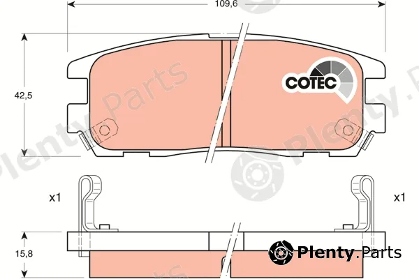 TRW GDB1187 — Brake Pad Set, disc brake COTEC