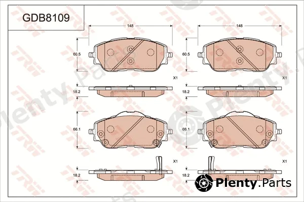 TRW GDB8109 — Brake Pad Set, disc brake