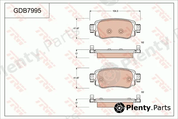 TRW GDB7995 — Brake Pad Set, disc brake