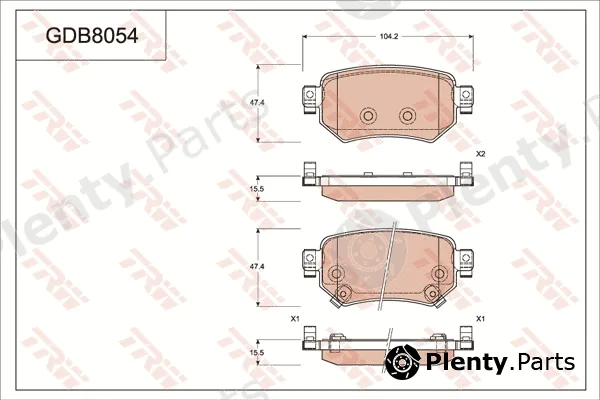TRW GDB8054 — Brake Pad Set, disc brake