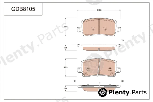 TRW GDB8105 — Brake Pad Set, disc brake