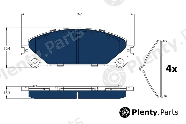 TRW GDB3484BTE — Brake Pad Set, disc brake ELECTRIC BLUE