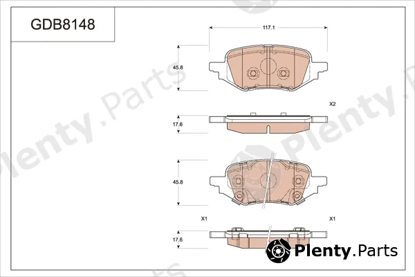 TRW GDB8148 — Brake Pad Set, disc brake