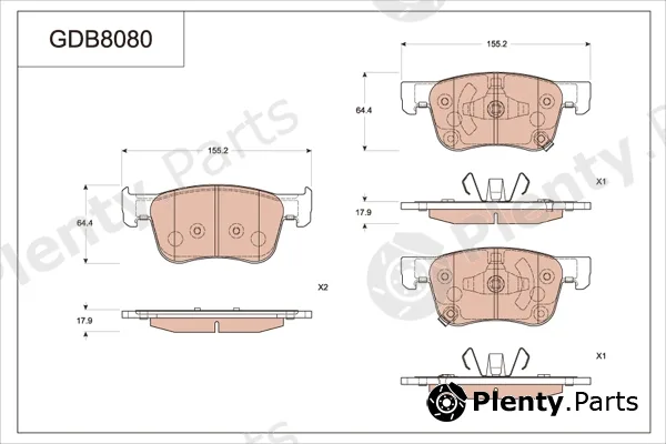 TRW GDB8080AT — Brake Pad Set, disc brake ATEC