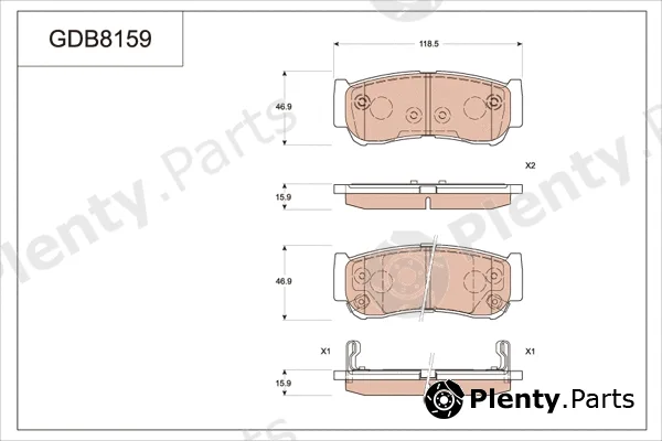 TRW GDB8159 — Brake Pad Set, disc brake