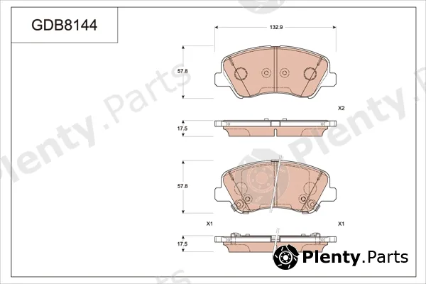 TRW GDB8144DT — Brake Pad Set, disc brake DTEC COTEC