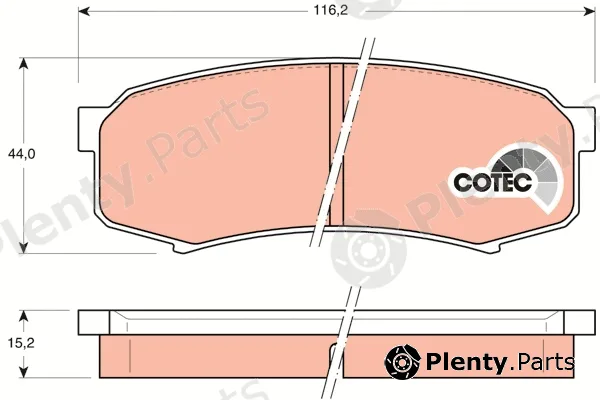 TRW GDB1182 — Brake Pad Set, disc brake COTEC