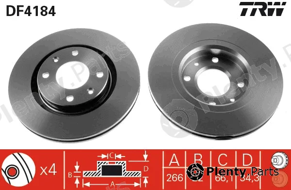 TRW DF4184 — Brake Disc